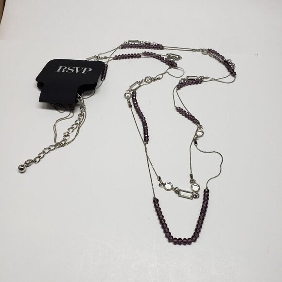 RSVP Layered Silver-tone - Sparkling Crystals Lavender Beaded Necklace - Women - Picture 8 of 9